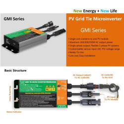 GMI-350 Micro Grid Tie Inverter GTI 350W ON GRID Solar Panel Surya